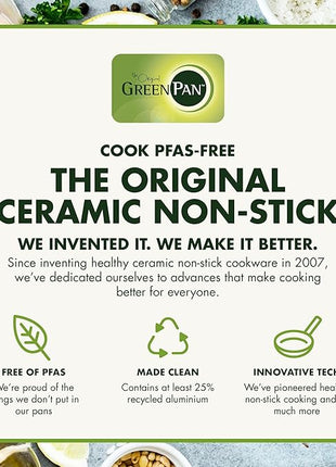 GreenPan Valencia Pro Hard Anodized Healthy Ceramic Nonstick 8" Frying Pan Skillet, PFAS-Free Cookware, Stainless Steel Handle, Induction Suitable, Dishwasher Safe, Oven Safe, Gray