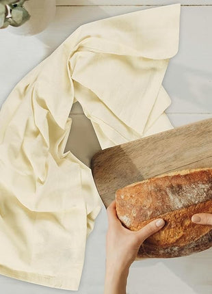 Urban Villa Flour Sack Light Yellow Kitchen Towels 100% Cotton Highly Absorbent Dish Towels for Bread Proofing Baking Drying Dinnerware Glass Embroidery DIY Projects Zero Lint 27x27 Inches (12 Pack)