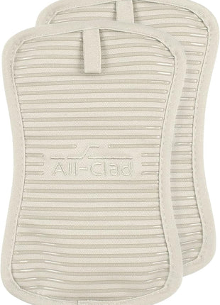All-Clad Premium Pot Holder & Hot Pad: Heat Resistant to 500 Degrees - 100% Cotton, 10"x6.25" Hot Pad for Kitchen and Barbeque, (2-Pack), Almond