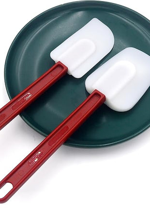 Silicone Rubber Spatula Set of 3, High Heat, Commercial (2 Spoonula + 1 Scraper, 9.5 Inches)
