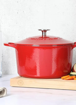 Martha Stewart Gatwick 4 Quart Enamel Cast Iron Dutch Oven - Red