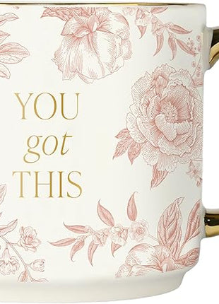 Sweet Water Decor You Got This Gold Handle Coffee Mugs - 17oz Cute Coffee Mugs for Hot & Cold Drinks - Spring Home Decor and Gift - Ideal Tea & Espresso Cups