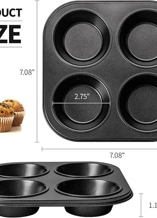 Air Fryer Muffin Pan, 2 Pack Cupcake Molds for Air Fryer Toaster Oven, Nonstick Cupcake Baking Pan for Counter Top Oven Small Oven
