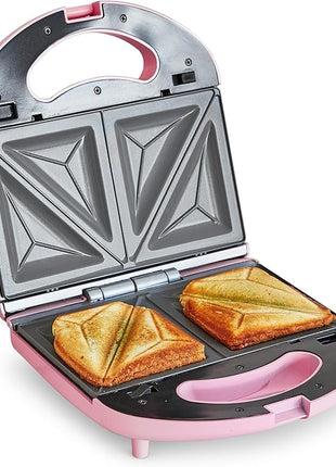 GreenLife Pro Electric Panini Press Grill and Sandwich Maker, Healthy Ceramic Nonstick Plates,Easy Indicator Light, PFAS-Free, Pink