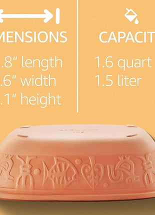 Romertopf Clay Roaster | Non-Stick Dutch Oven | Health Pot Cooking | Clay Baker | Versatile Cooking Vessel - 1.6 Quarts (1.5 Liters) for up to 2 people