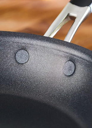 Anolon 87538 Smart Stack Hard Anodized Nonstick Frying Pan / Fry Pan / Hard Anodized Skillet - 12 Inch, Black