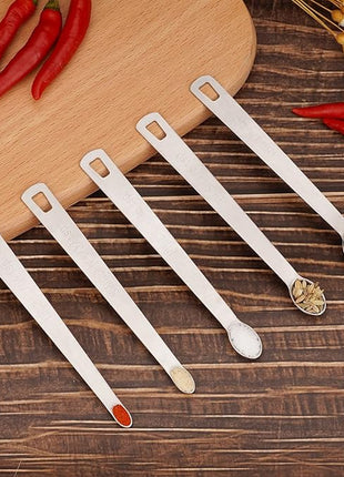 Mini Measuring Spoon Set, Heavy Duty Stainless Steel Measuring Spoons for Cooking Baking, Tablespoon Teaspoon for Dry or Liquid Ingredients, Fits in Spice Jar, 1/64 1/32 1/16 1/8 1/4 tsp