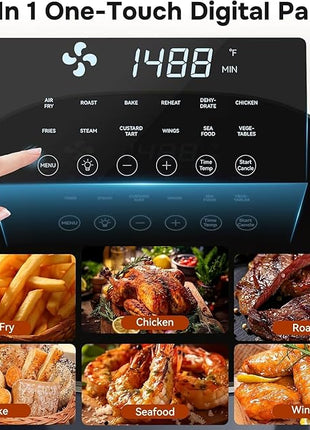 Simple Deluxe 12-in-1 Air Fryer 6.34 Qt, Digital Preset Airfryer with Visible Window, Nonstick and Dishwasher-Safe Basket, Air Fry, Roast, Bake, Dehydrate, Fries, 1700W, Gary