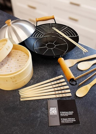 JOYCE CHEN Professional Series Nonstick 14-Inch Wok 13-Piece PFAS Free Cookware Set