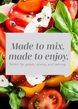 COOK WITH COLOR Mixing Bowls with Lids - 12 Piece Plastic Nesting Bowls Set includes 6 Prep Bowls and 6 Lids, Non Slip Bottom and Embossed Design - Microwave Safe (Grey)