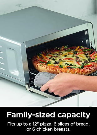 Ninja Flip Toaster Oven&Air Fryer, 8-in-1 Functionality, Flip Up&Away Capability for Storage Space, LargeCapacity, Air Fry Basket, SheetPan, Wire Rack&Removable Crumb Tray, Stainless,1800 watts, SP151