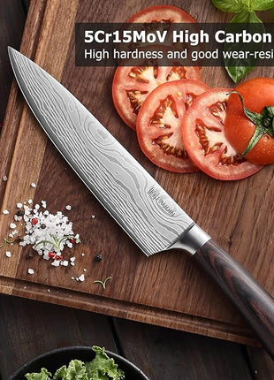 PAUDIN Chef Knife, 8 Inch High Carbon Stainless Steel Sharp Kitchen Knife with Ergonomic Handle, Gift Box for Family & Restaurant