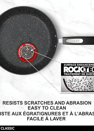 Starfrit The Rock 26cm (10") Non-Stick Multi Pan - Tawa - Durable Forged Aluminum - Oven Safe - PFOA Free - Easy to Clean - Black