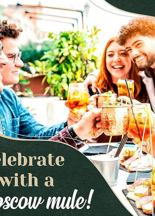 Moscow Mule Hammered Copper 18 Ounce Drinking Mug, Set of 12