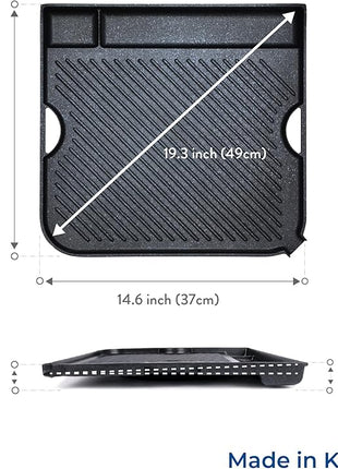 COOKKING - Master Grill Pro, Korean Traditional BBQ Grill Pan - Stovetop Nonstick Indoor/Outdoor Smokeless BBQ Cast Aluminum Grill Pan (MasterGrill Pro)