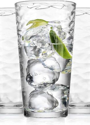 Glaver's Drinking Glasses Set of 10 Highball Glass Cups, 17 Oz Cooler Glassware. Home and Bar Everyday Basic Drinkware Elegant Kitchen Glasses for Water, Juice, Cocktails, Iced Tea.