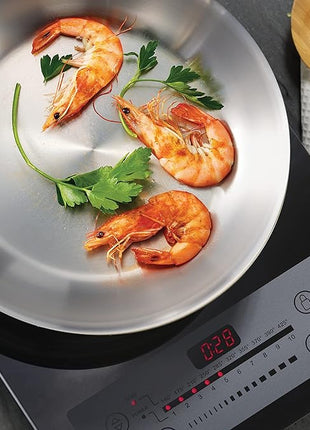 Tramontina Signature Tri-Ply Clad Stainless Steel 12-Inch Large Frying Pan, Induction-Ready Skillet, Dishwasher-Safe, NSF-Certified, Made in Brazil