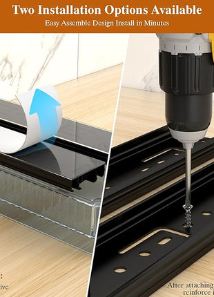 2 Pack Pull Out Spice Rack Organizer for Cabinet, 2 Tier Slide Out Spice Racks Organizer, Spice Cabinet Organizers, Cabinet Size Need:12'' High x 11'' Deep x 5'' Wide, Clear Acrylic