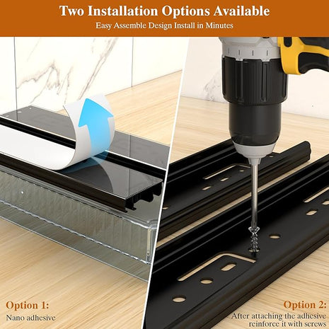 2 Pack Pull Out Spice Rack Organizer for Cabinet, 2 Tier Slide Out Spice Racks Organizer, Spice Cabinet Organizers, Cabinet Size Need:12'' High x 11'' Deep x 5'' Wide, Clear Acrylic
