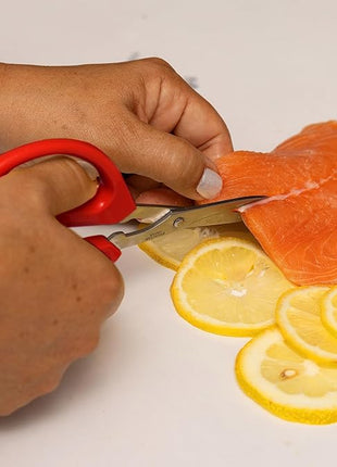 Joyce Chen Original Unlimited Kitchen Scissors All Purpose Kitchen Shears With Comfortable Handles, Red