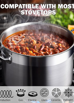 Cooks Standard Stockpots Stainless Steel, 24 Quart Professional Grade Stock Pot with Lid, Silver