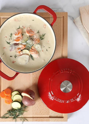 Martha Stewart Gatwick 4 Quart Enamel Cast Iron Dutch Oven - Red