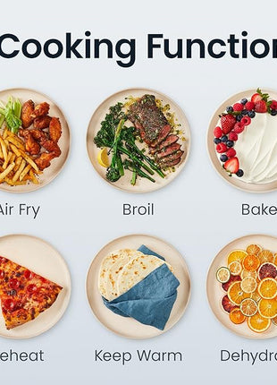 Chefman Crispinator Air Fryer 6-in-1 with 8 Qt capacity, 450°F Max Temp with TurboFry Pro Technology for Fast and Even Results, Viewing Window, Nonstick Ceramic Basket