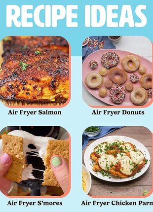 Tasty Personal Air Fryer, Healthier Meals in Minutes, Adjustable Temp Control up to 400°F, Easy-to-Use Design, Nonstick Basket and Tray Made without PFAS, PFOA, PFOS & PTFE, 900 Watts, 2-Quart, Aqua