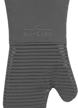 All Clad Silicone Oven Mitt: Heat Resistant up to 500 Degrees - 100% Cotton & Silicone, 14"x7" Oven Mitt for Kitchen and Barbeque, 1-Pack, Pewter