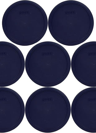 Pyrex 7402-PC 6/7 Cup Blue Food Storage Replacement Lid (8-Pack) - Made in the USA