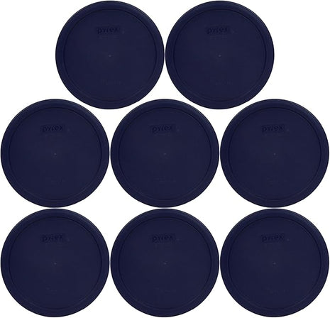 Pyrex 7402-PC 6/7 Cup Blue Food Storage Replacement Lid (8-Pack) - Made in the USA