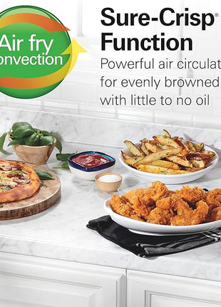 Hamilton Beach Sure-Crisp Air Fryer Toaster Oven Combo, Fits 9” Pizza, 4 Slice Capacity, Powerful Circulation, Auto Shutoff, Stainless Steel (31403)