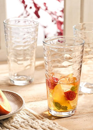 Glaver's Drinking Glasses Set of 10 Highball Glass Cups, 17 Oz Cooler Glassware. Home and Bar Everyday Basic Drinkware Elegant Kitchen Glasses for Water, Juice, Cocktails, Iced Tea.