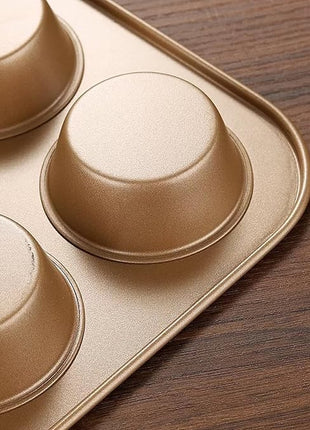 Air Fryer Muffin Pan, Nonstick Cupcake Baking Pan for Counter Top Oven Small Oven, Gold, 2 Pack