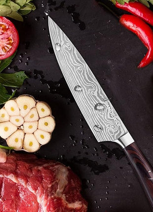 Professional Kitchen Knives High Carbon Stainless Steel Chef Knife Set,3PCS Ultra Sharp Japanese Knife with Sheath,Ergonomic Pakkawood Handle Elegant Gift Box for Home or Restaurant