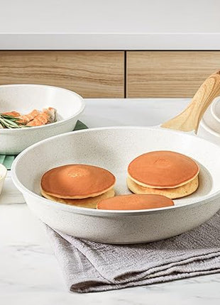 SENSARTE Nonstick Ceramic Cookware Set 13-Piece, Healthy Pots and Pans Set, Non-toxic Kitchen Cooking Set with Stay-Cool Handles, Silicone Tools and Pot Protectors, PFAS and PFOA Free