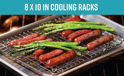 Goson Heavy Duty Stainless Stain Bakeware, Baking, Cooling, Oven Roasting, Broiler Rack, 8in by 10in, Cross Wire, Pack of 2, Compatible with Various Baking Sheets Oven Pans