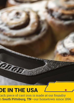 Lodge 10.25 Inch Cast Iron Skillet – Pre-Seasoned Frying Pan with Teardrop Handle – Oven, Stovetop, Grill & Campfire Use – Made in USA – Durable, Non-Toxic, Even-Heating Cookware – Black