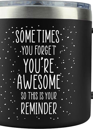 KLUBI Christmas Gifts for Dad – Funny Father Mug, 14oz Black Coffee Cup, Xmas Present for Dad, Thinking of You Coffee Gifts for Men, Birthday Present for Men, Awesome Father Idea