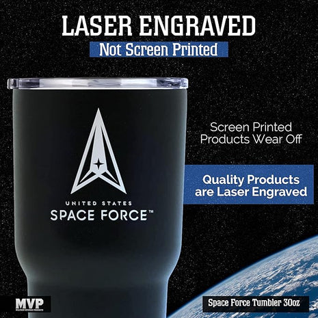Military Gift Shop Space Force Tumbler – 30 oz – Double Wall Vacuum Insulated Stainless Steel-Space Force 30oz Tumbler