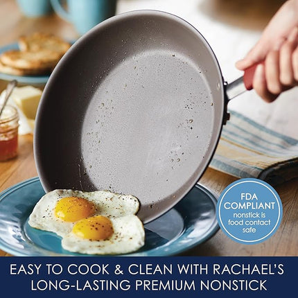 Rachael Ray 87633 Cucina Hard Anodized Nonstick Frying Pan Set / Fry Pan Set / Hard Anodized Skillet Set - 9.25 Inch and 11.5 Inch, Gray