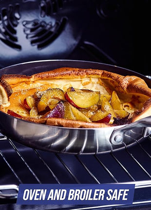 Blue Diamond 11 Piece Cookware Set, Stainless Steel Tri-Ply, Induction Compatible, Diamond Infused Ceramic Nonstick, PFOA and PFAS Free, Dishwasher Safe, Metal Utensil Safe, Scratch Resistant, Silver