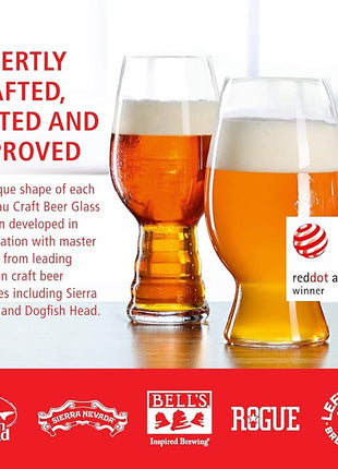 Spiegelau IPA Beer Glasses, European Made Drinking Glass for Craft Beers, Cocktails, Sodas, Iced Beverages, Smoothies, Milkshakes, Kitchen Glassware, Home Bar Accessories19.1 oz, Set of 6