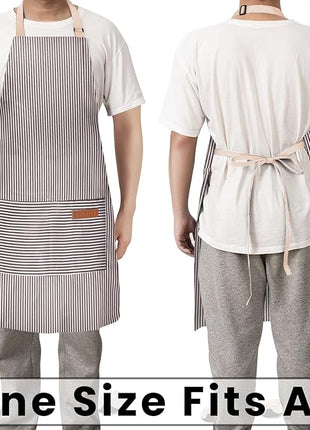 2 Pack Adjustable Bib Apron with 2 Pockets Chef Cooking Kitchen Restaurant Aprons for Women Men