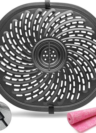 7QT Air Fryer Grill Pan Replacement Parts for PowerXL Gowise Air Fryers, 7QT Upgraded Grill Crisper Plate Tray Rack Grid Shelf with Rubber Bumpers for PowerXL, Non-stick, Dishwasher Safe