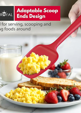 Silicone Spatula Set - 4-Piece Rubber Spatulas Silicone Heat Resistant 600°F for Everyday Task - Seamless Design Kitchen Spatulas for Nonstick Cookware - Red