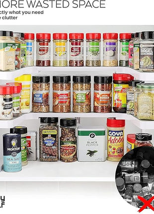 Spicy Shelf Deluxe - Expandable Spice Rack and Stackable Cabinet & Pantry Organizer (1 Set of 2 Shelves) - As seen on TV Deluxe (Spicy Shelf Organizer) - Pantry Organization - Pantry Spice Organizer