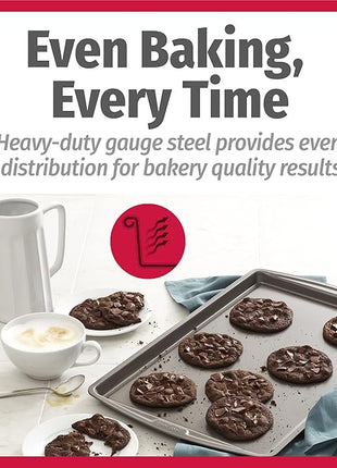GoodCook Everday Nonstick Carbon Steel 17 x 11-Inch Baking Sheet Set, 2 Pack – Medium Sized Carbon Steel Cooking Pans, Bakeware Set, Cookie Sheets for Baking, Oven Pan Set