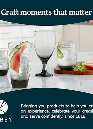 Libbey Classic Smoke Tumbler Glasses, Set of 12