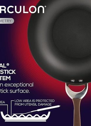 Circulon Symmetry Hard Anodized Nonstick Wok/Stir Fry Pan with Lid, 12", Chocolate